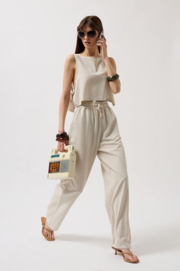 Yandan Bağlamalı Crop Bluz resmi